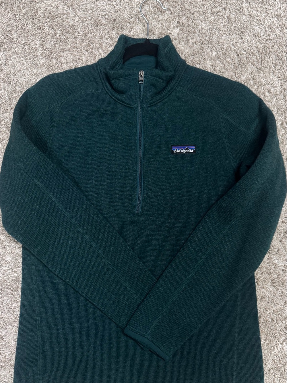 Patagonia Men's Forest Green Quarter-Zip Sweater